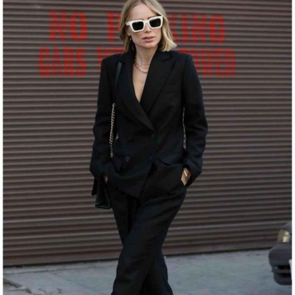 ZARA Blogger Favorite Oversized Double Breasted Blazer Suit Jacket Pea Coat - XS - Picture 9 of 10